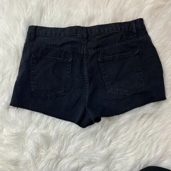 3 FOR $20 Forever 21 High Rise Chain Shorts 31 Embellished Black Denim Cut Off - Picture 3 of 5